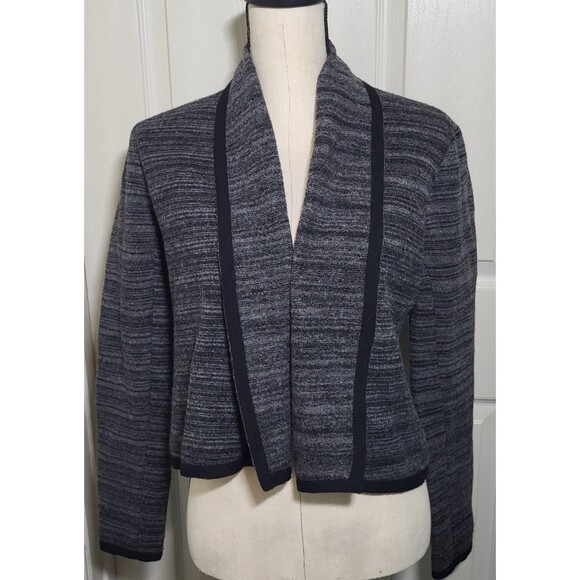 LOFT 100% Merino Wool Open Front Cardigan Jacket Women’s Small Gray Knit Sweater - Picture 1 of 6